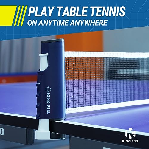 Upgrade Retractable Ping Pong Net (Up to 2.3" Thickness) Portable Table Tennis Net for Any Table,Premium Table Tennis Accessories,Indoor or Outdoor Family Game