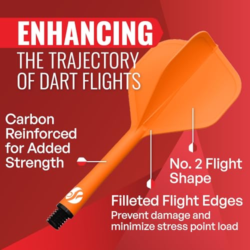 Shot! Darts Flight Deck One Piece Dart Flight and Shaft System, Reduced Deflections, Standard Shaped Flight (350 Micron) Available in Set of 3 - color: Orange, size: Medium