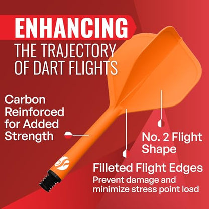 Shot! Darts Flight Deck One Piece Dart Flight and Shaft System, Reduced Deflections, Standard Shaped Flight (350 Micron) Available in Set of 3 - color: Orange, size: Medium
