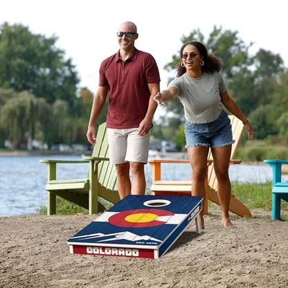 YouTheFan State of Colorado 2’ x 4’ Professional Wood Cornhole Game with Bags