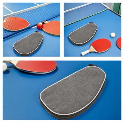 Holibanna 2pcs Table Tennis Paddle Bag Set with Protective Storage Case, Portable Grey Shell Design, Organizer for Racket and Ball, Suitable for Table Tennis Players and Travel