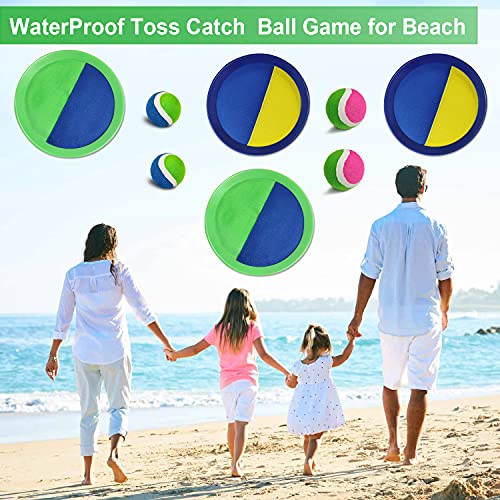 Jalunth Ball Catch Set Game Toss Paddle - Beach Toys Back Yard Outdoor Pool Games Backyard Target Throw Sticky Mitts Set Age 3 4 5 6 7 8 9 10 11 12 Years Old Boys Girls Kids Easter Gifts Pink 2 Pack - color: Pink 4 Pack
