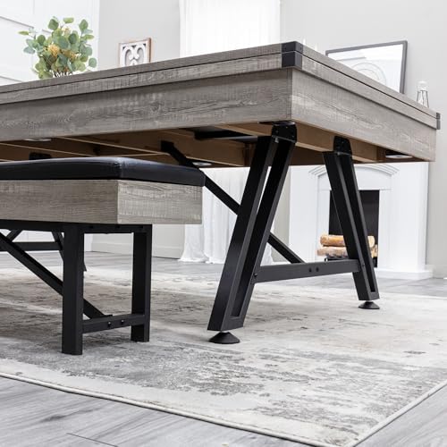 American Legend Billiard Table with Rustic Wood Finish - color: Grey