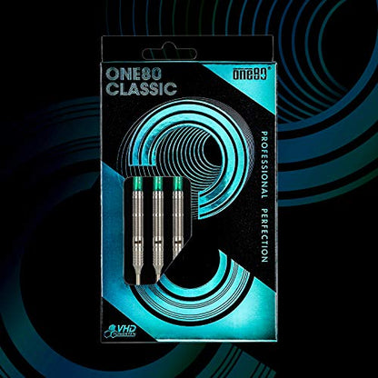 ONE80 90% VHD Steel Tip Tungsten Dart, Professional Barrel Style with Extra Flights, Shafts and Sharpener Gift Box Packaging - style: H-20g