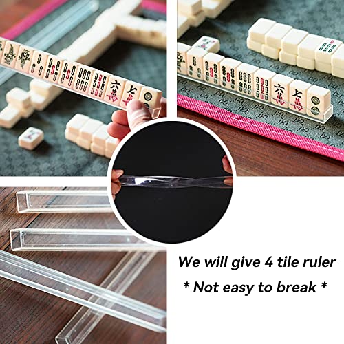 drizzle White Travel Mini Mahjong Set 20mm with Instructions - Portable 146 Tiles - for Beginners with 4PCS Racks 2 Pounds - Chinese Mah-Jong Game 麻将 - size: White