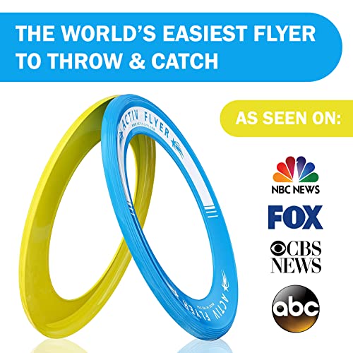 Activ Life Kid’s Flying Rings (2 Pack) They Fly Straight & Don’t Hurt, 80% Lighter Than Standard Rings - Replace Screen Time with Healthy Family Fun - Get Outside & Play - color: Yellow/Cyan