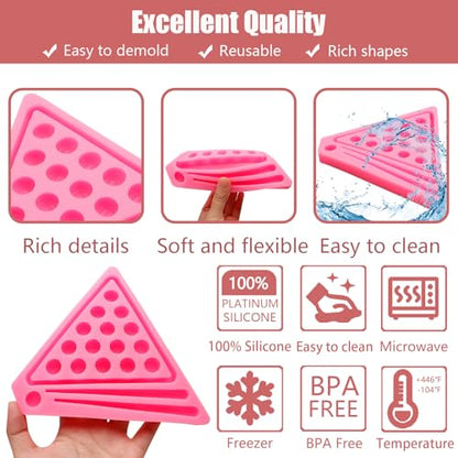 Mini Billiard Balls Set Resin Casting Mold, Pool Table Triangle Ball Rack Silicone Molds for Cake Decoration Candy Cupcake Topper Cake Polymer Clay Crafts Epoxy Resin