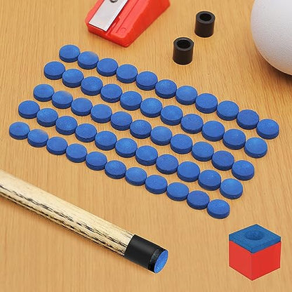 Vefungyan Billiard Pool Cue Repair Kit: 2 Pool Cue Tip Clamp 20 Billiard Cue Tips 4 Shaper 5 Chalk Cubes 5 Pool Cue Repairers 2 Planers - color: 40pcs cue tips 13mm