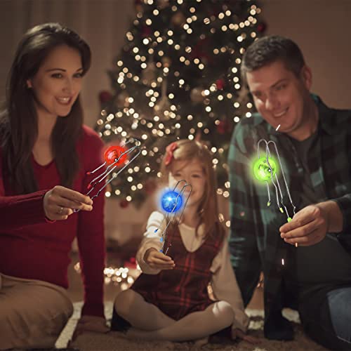 Jishi Retro Magic Rail Twirler 3Pcs Light Up Glow Magnetic Gyro Wheel, Kids Classic Vintage Trick Yoyo Sensory Fidget Toys, Cool Unique Nostalgia Gifts Fun Stocking Stuffers for 3+ Year Old Boys Girls - style: Wave