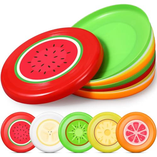 10 Pack Flying Disc Disk Flyer Disc Outdoor Training Interactive Flying Discs Bulk for Adults Dogs for Sports Favors, 5 Colors - style: Fruit Style