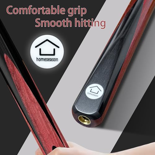 HomeSeason 57inch Snooker Cue Stick 18oz 3/4 Jointed Pool Cue, with Extension, Cue Case, Durable Ash Wood and Red Maple Construction Billiards Cue - color: HSS01