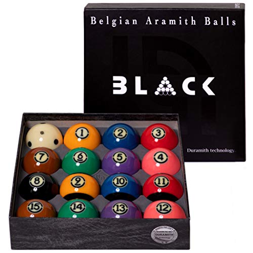 Aramith Tournament Black TV Billiard Pool Ball Set 2 1/4"
