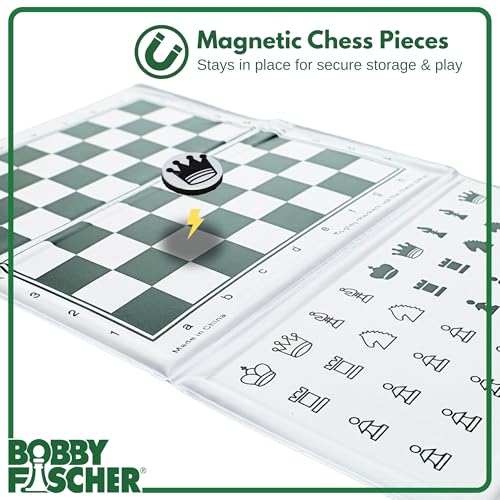 Bobby Fischer Mini Magnetic Pocket Chess Set - Travel - 6 x 3.25 by WE Games