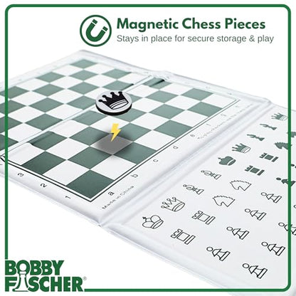 Bobby Fischer Mini Magnetic Pocket Chess Set - Travel - 6 x 3.25 by WE Games