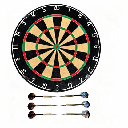 Professional Sisal Dartboard - 18" Brazilian Sisal Dart Board with Ultra-Slim Triangle Wire & Staple-Free Bullseye - Self-Healing Fiber Board for Steel Tip Darts