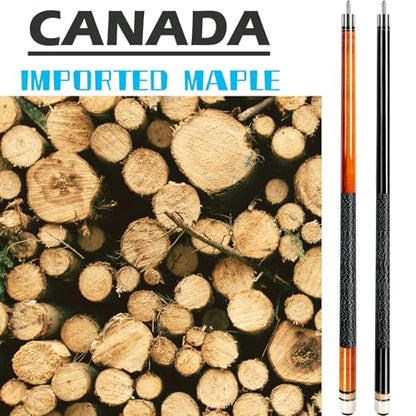 AKLOT Pool Cues,58" Pool Cue Stick Canadian Maple Wood Billiard Cues Sticks for Professional Billiard Players 18 19 20 21 oz - color: 2 PCS 20oz 21oz