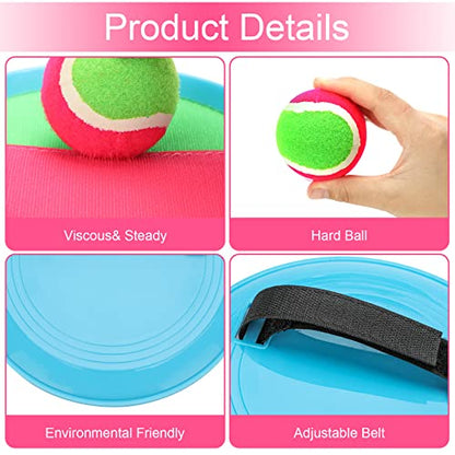 Toss and Catch Ball Game Outdoor Games Playground Balls Beach Games Summer Toys for Ages 4-8, Perfect Kids Toys Playground Sets for Kids Christmas Birthday Gifts - color: Blue-6 Paddles