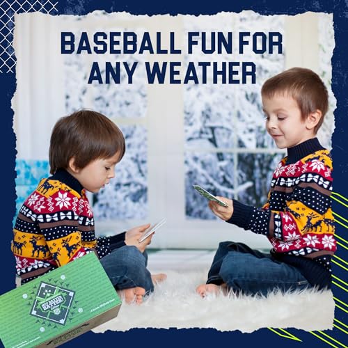Grandma Smiley's Hey Batter Batter, Baseball Card Games for Kids 8-12, Card Games for Adults and Families, Family Card Games - 2-5 Players, 52 Custom Cards, 4 Mini Baseball Bats - Made in The USA