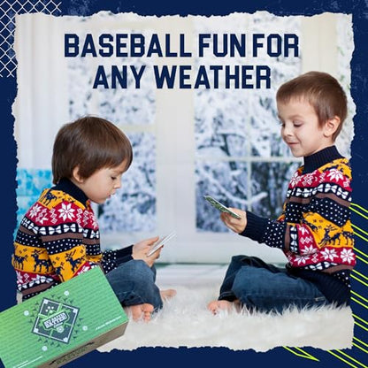 Grandma Smiley's Hey Batter Batter, Baseball Card Games for Kids 8-12, Card Games for Adults and Families, Family Card Games - 2-5 Players, 52 Custom Cards, 4 Mini Baseball Bats - Made in The USA