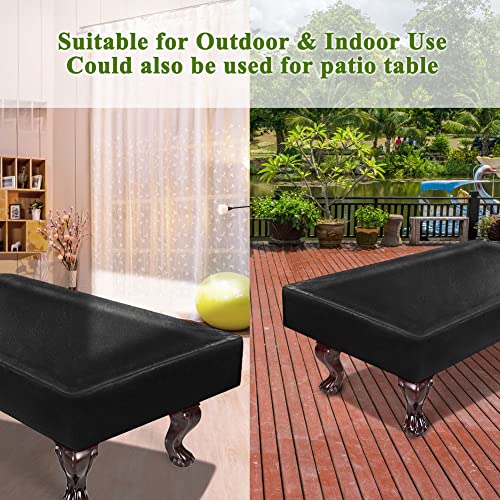 iCOVER Outdoor Pool Table Cover Waterproof Heavy Duty Leatherette Covers for Billiard Tables 8 Feet Black - color: Black 8ft