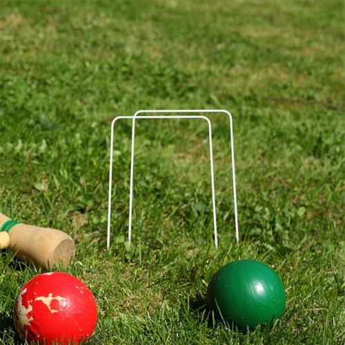 12pcs Heavy Duty Croquet Wickets Replacement Set, 8" Iron Wire Croquet Hoops for Family Lawn Backyard Outdoor Game