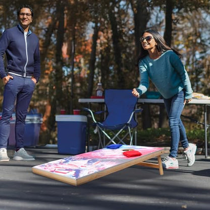 VEVOR Cornhole Set 4x2 ft Corn Hole Game Boards Wood Portable Toss Board - size: 4x2 FT
