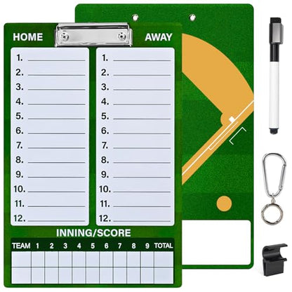 Baseball Lineup Board for Dugout, Double-Sided Dry Erase Clipboard Coaching Clipboard for Baseball, Softball, Softball Lineup Board with Marker, Baseball Coaching Accessories - style: BaseballBoard-Small