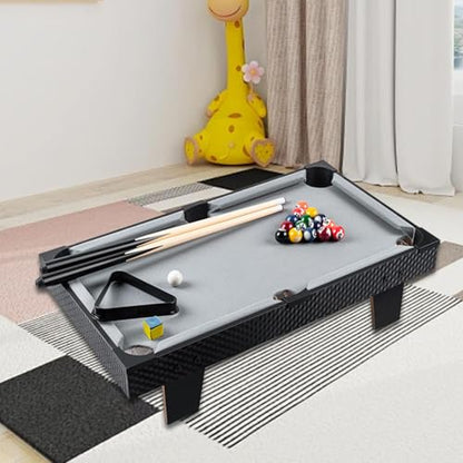 kowaku Mini Tabletop Pool Set Billiards Game Home Billiard Cues Game Balls Desktop Snooker for Kindergarten Bar Nursery Kids Adults, 63cmx38cmx15.5cm