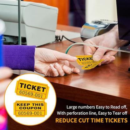 L LIKED Raffle Tickets Double Rolls 1000 Per Roll 50/50 Raffle Tickets for Events,Carnivals, Entry, Class Reward, Prizes(Yellow) - color: 1000 Yellow