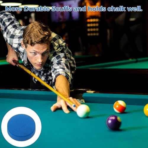 ElevateTech 15Pcs Billiard Pool Cue Tips Pool Cue Stick Tips Replacement Repair Kit Sticks for Snooker Table Cues with Storage Box Blue 10 12 13mm