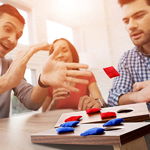 Jexine 3 Pcs Table Game Set Include 1 Tabletop Mini Bowling Game 2 Cornhole Set Desktop Table Game Wooden Bowling Game Portable Mini Desktop Cornhole Fun Desk Gifts for Adults