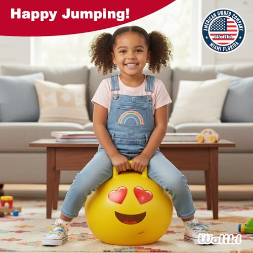 Waliki Emoji 3 Exercise & Fitness Ball, 18"/45cm, Perfect Size for Kids Ages 3-6, Easy to Inflate, Safety Tested - color: Emoji 3, size: Ages: 3-6 (18")