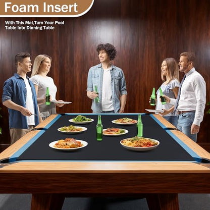 BALAPET Heavy Duty Leatherette Pool Table Cover and Insert Mat Set, Waterproof & Tearproof Indoor & Outdoor Billiard Table Cover, Foldable Foam Pool Table Insert for Table Conversion Topper - size: 78*38.5*1.6"