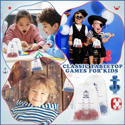 Sotiff 36 Set Cruise Party Favors Tic Tac Toe Game Bulk Includes 360pcs Mini Anchors Lifebuoy Wood Pieces 36pcs Drawstring Bag Kid Party Gift for Nautical Themed Birthday Supplies - style: Nautical Themed