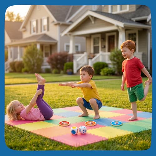 Quilinz Move and Match Game, Happy Move Board Game and Dice Game, Exercise Body and Balance Coordination, Social and Motor Skills for Kids, Daily Exercise for Family & Group Fun, Indoor and Outdoor
