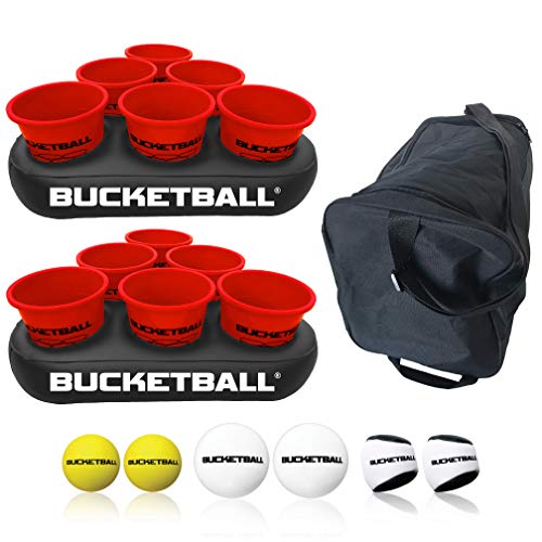 BucketBall | Original, Largest & Most Durable Brand | Supports USA Jobs | Ultimate Outdoor & Tailgate Game | Perfect for Beach, Pool, Lawn, Yard, Camping - color: Giant Yard Pong Edition, style: Party Pack