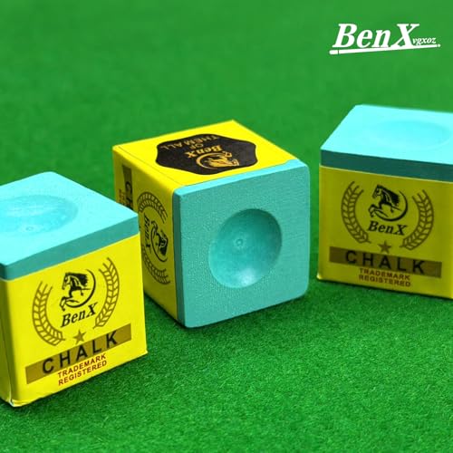 Pool Cue Chalk 24 Pack (2x12 Boxes) - Blue Billiard Chalk Cubes, High Grip Formula, Professional Tournament Grade, Mess-Free Application for Enhanced Spin & Control - style: 3A-Green