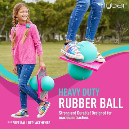 Flybar LED Pogo Trick Ball for Kids Balance Bounce Board w/Anti-Slip Deck - color: Donut