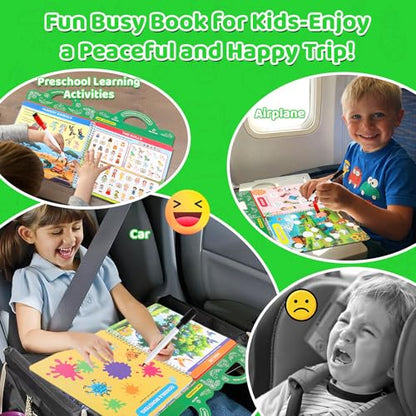 Search and Find Activity Books for Kids Ages 3-5, Toddler Toys Travel Games, Kids Busy Book for Car Airplane Road Trip Essentials, Perfect Easter Christmas Birthday Gift, Preschool Learning Activities - color: Green