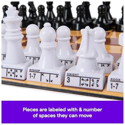 Spin Master Games, Cardinal Classics Chess Teacher, Learn to Play Strategy Board Games for Beginners, Chess Set for Kids, 2 Players, for Ages 8 & Up - style: Tic Tac Toe