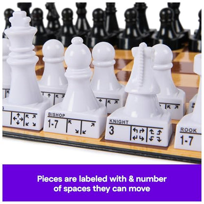 Spin Master Games, Cardinal Classics Chess Teacher, Learn to Play Strategy Board Games for Beginners, Chess Set for Kids, 2 Players, for Ages 8 & Up - style: Tic Tac Toe