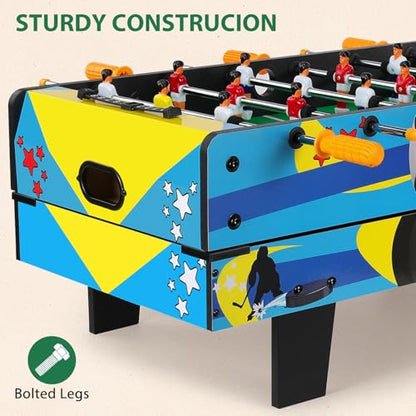 4-in-1 Multi Game Table – Air Hockey, Foosball, Pool & Table Tennis Combo Set, Stackable Design for Family Game Room