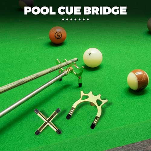 Pool Bridge Stick, Professional Retractable Pool Cue Bridge with Removable Brass Bridge Head, Free Adjustment for Multi-Angle Shots, Easy to Use and Storage, Essential Pool Table Accessories - style: Low+Cross+ High Bridge Head