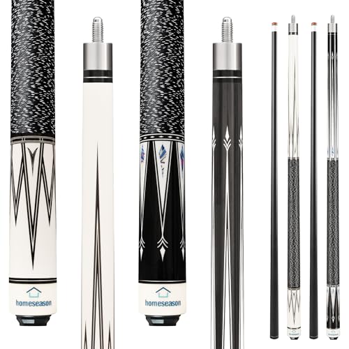 HomeSeason Pool Cue Stick 58" Billiard Cue Sticks Nylon Thread Grip Professional Low Deflection Pool Sticks - color: 2-Pack(19/20oz)