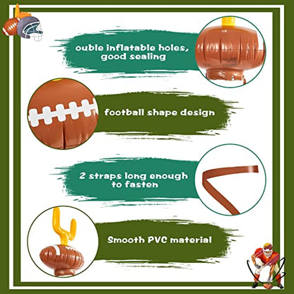 Civaner 2 Set Inflatable Post Ring Toss Football Goal Post Game Include 2 Pieces Hat 6 Pieces Toss Ring for Ball Party(Football)