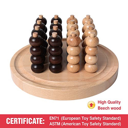 GOTHINK Portable 3D Wooden Four in a Row Board Games for Adults & Kids- 4 in a Row Game Set with Birch Chess for Family Night Games Birthday & Holiday Party Toy Gifts - Challenge Your Mind - style: Four in a Row Game