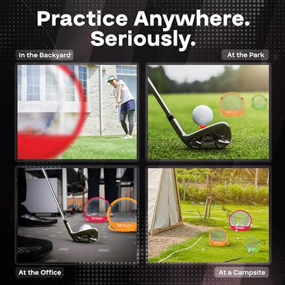PGA Tour Golf Practice Aids By Golfgen: Premium Chipping Nets, Putting Rings, & Targets, Indoor & Outdoor Training, Improve Accuracy & Control, Master Putting and Chipping, Portable for On The Go - size: 3 Chip Nets
