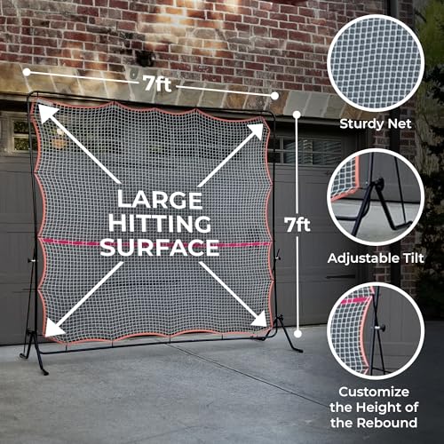 Tourna Rally Pro Adjustable Tilt Rebound Net (7x7 ft) for Tennis and Pickleball - style: New Black