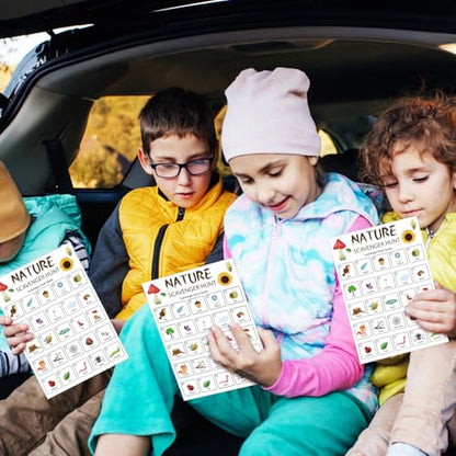 Hoolerry 30 Pcs Scavenger Hunt for Kids Road Trip Game Car Spring Summer Wedding Scavenger Hunt Cards Travel Activities Camping Games Outdoor Indoor Seek Activity for Kids Adults (Vehicles) - style: Vehicles