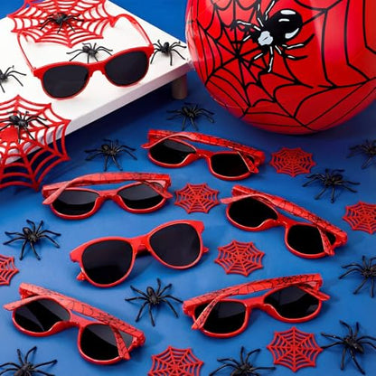 48 Pcs Spider Theme Inflatable Beach Balls with Glasses Summer Pool Party Favors 10 Inch Spider Web Inflatable Ball Birthday Graduation Decorations End of Year Party Gift Supplies - style: Spider